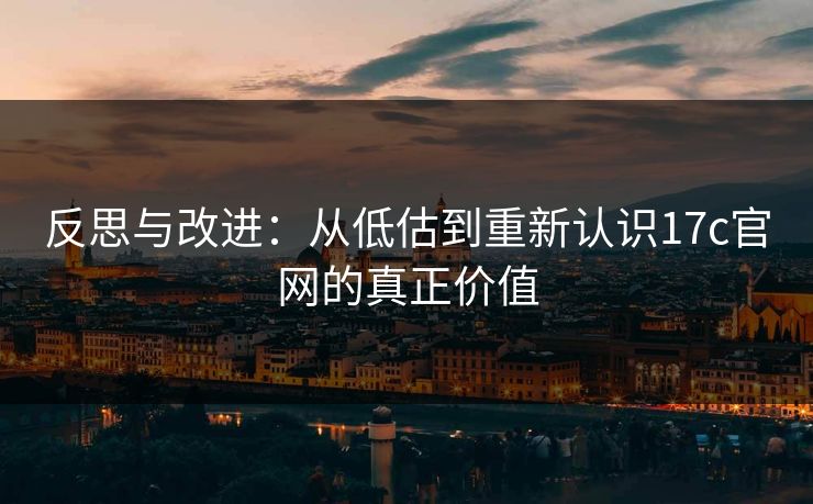 反思与改进：从低估到重新认识17c官网的真正价值