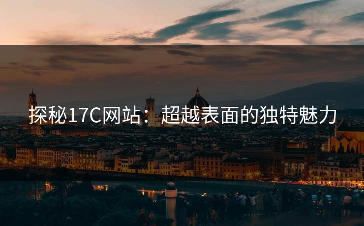 探秘17C网站：超越表面的独特魅力
