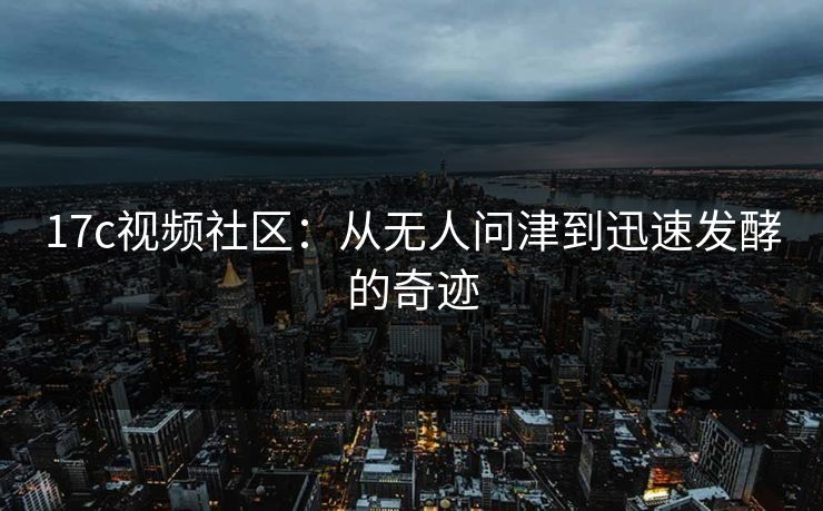 17c视频社区：从无人问津到迅速发酵的奇迹